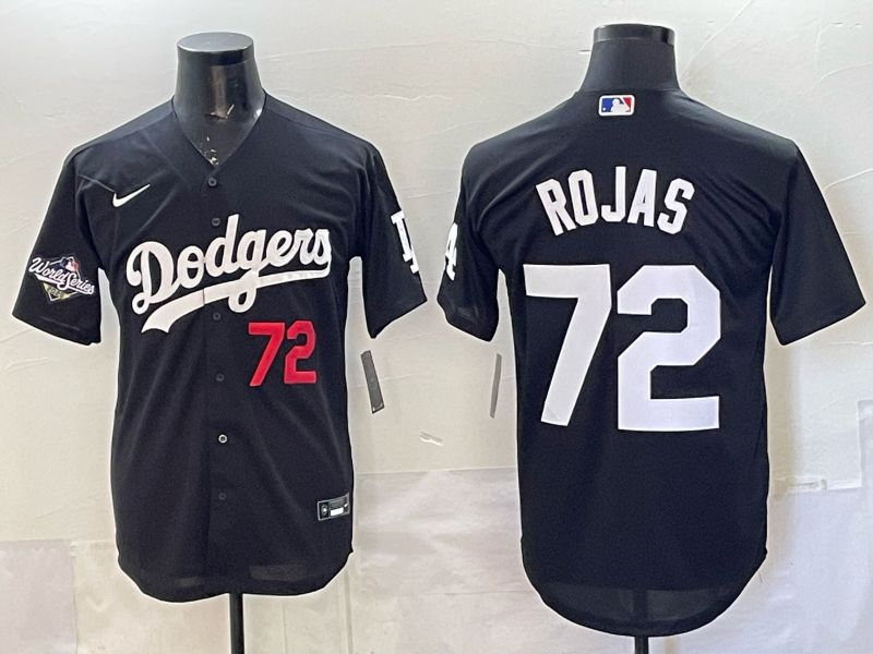 Men 2026 Nike Los Angeles Dodgers #72 Rojas Black Game MLB Jersey 08->los angeles dodgers->MLB Jersey